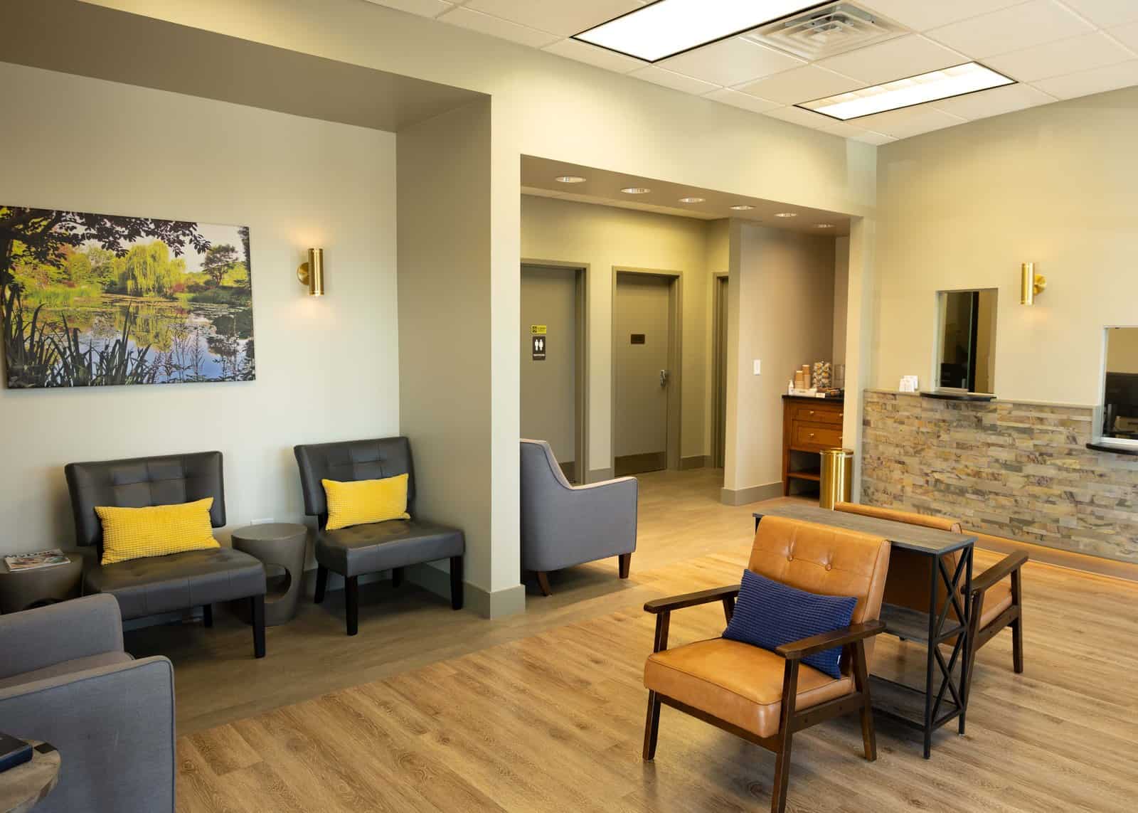 Reception and waiting area at Premier Rheumatology of Oklahoma in Glenpool